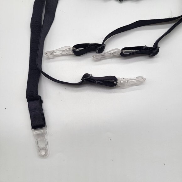 VA BIEN Womens 38B Black Lace Bustier with garters Low Back Sexy Boudoir Goth - Picture 4 of 8